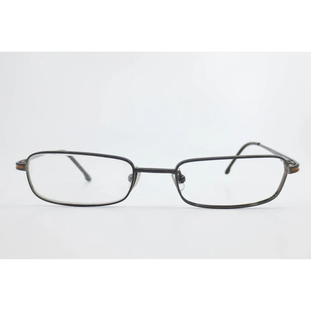 Ray-Ban Titanium Eyeglasses RB1008T 3015 Dark Gray Orange Rectangle Frames 46-17